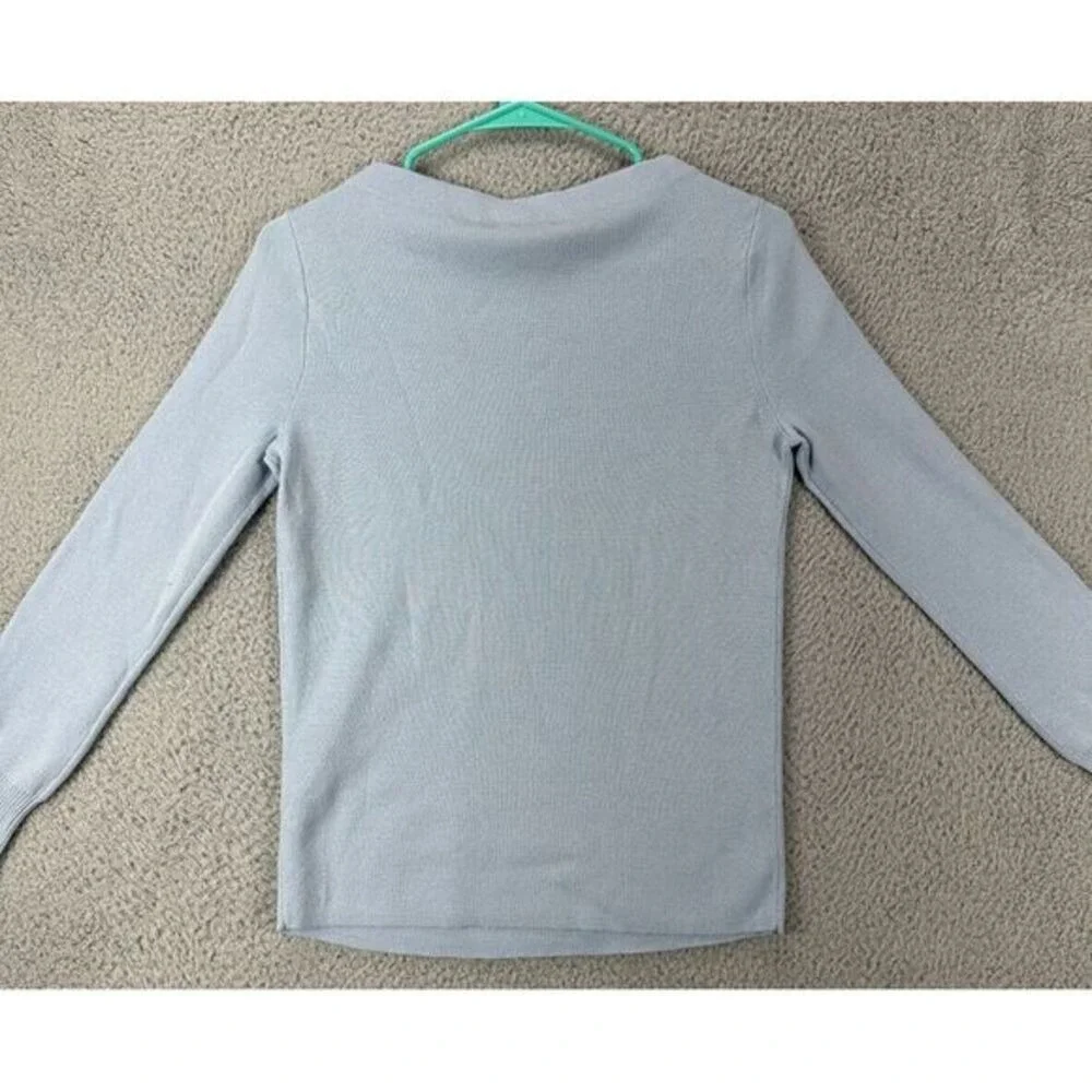 J Crew Sweatshirt Women 2XS Blue Merino Wool Blend Crew Neck Pullover Ladies NEW